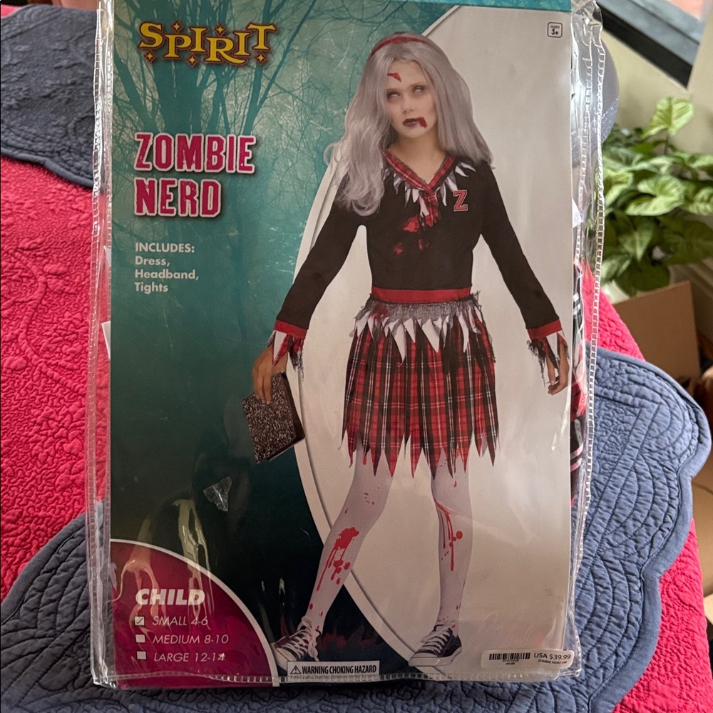Spirit Zombie Nerd Costume with Red and Black Plaid